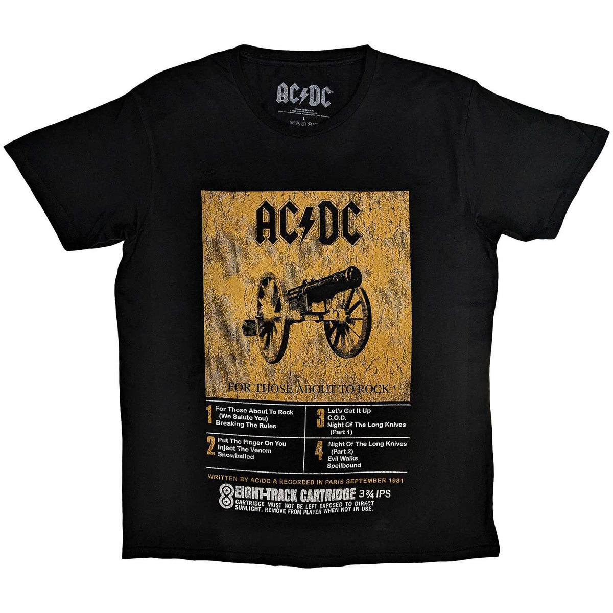 T-shirt adulte AC/DC - 8 titres - Conception sous licence officielle