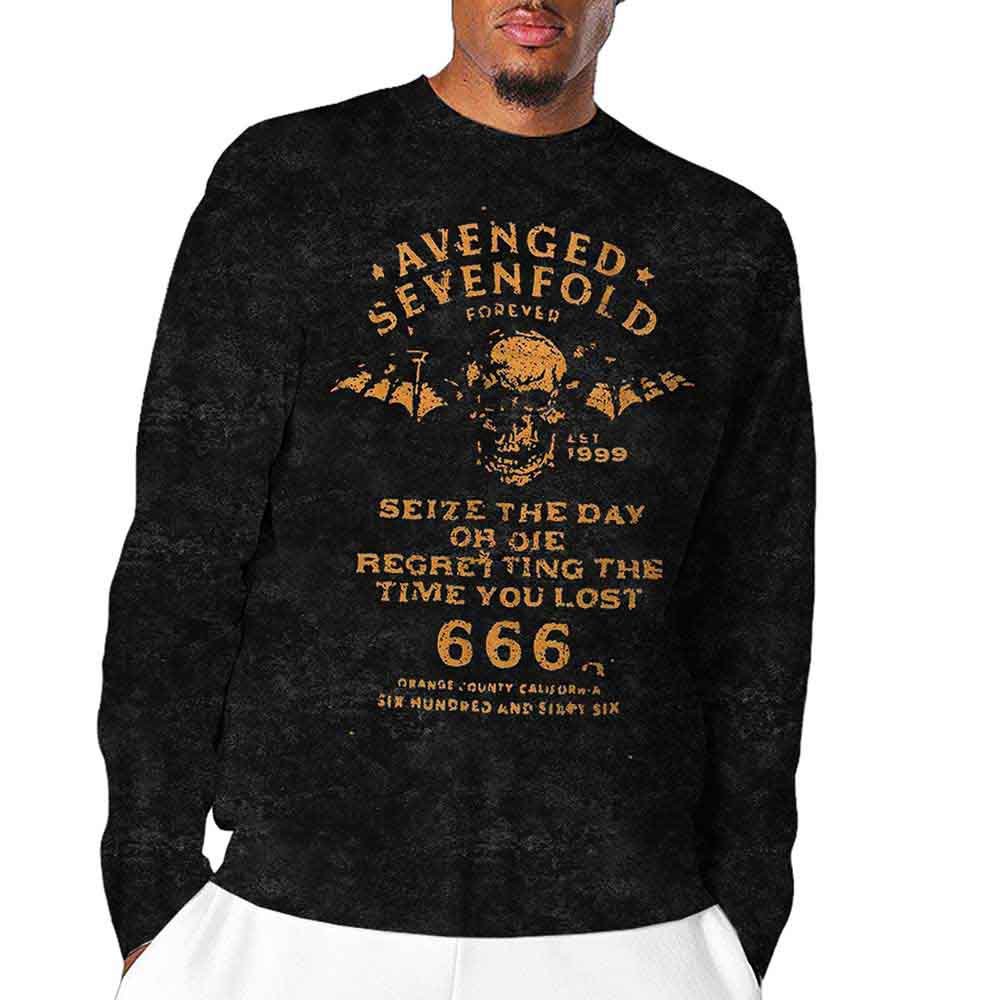 Avenged Sevenfold Long Sleeve T-shirt -  Seize the Day (Wash Collection) - Official Licensed T-Shirt