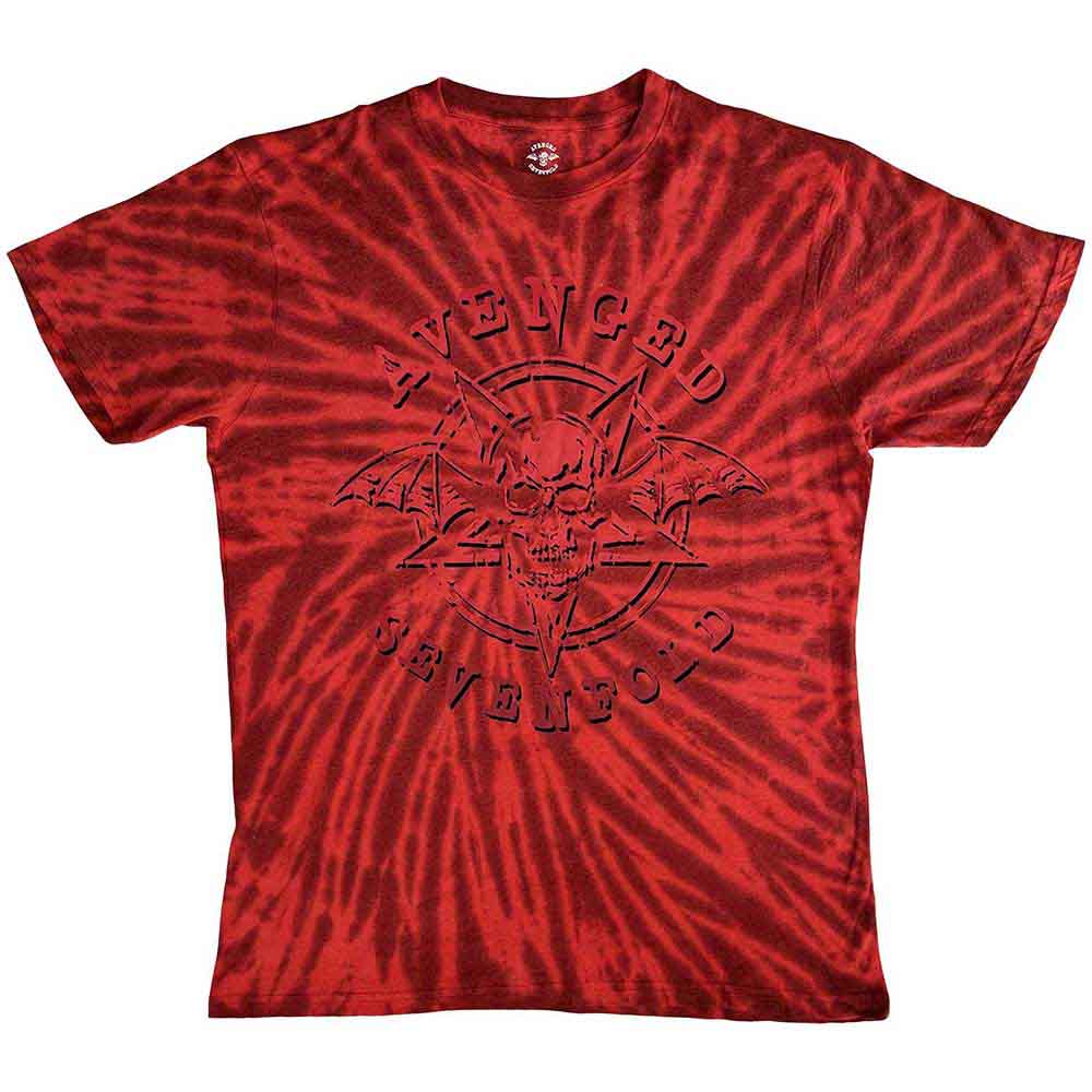 Avenged Sevenfold Unisex -T-Shirt -  Pent Up (Wash Collection) - Red Official Licensed Product