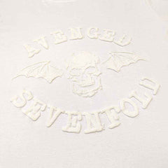 Avenged Sevenfold Hi-Build T-shirt -  Classic DeathBat (White on White)- Official Licensed T-Shirt