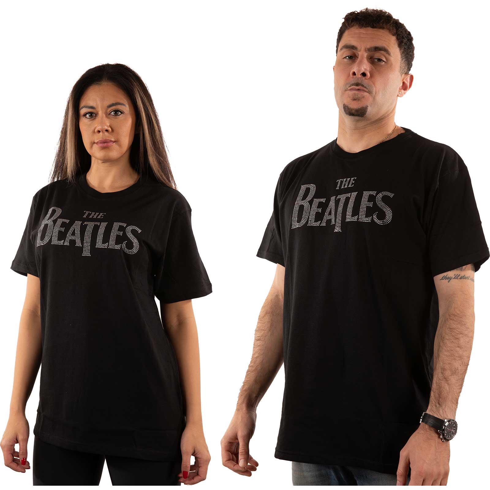 The Beatles T-Shirt - Drop T Logo (Diamante) - Unisex Official Licensed Design