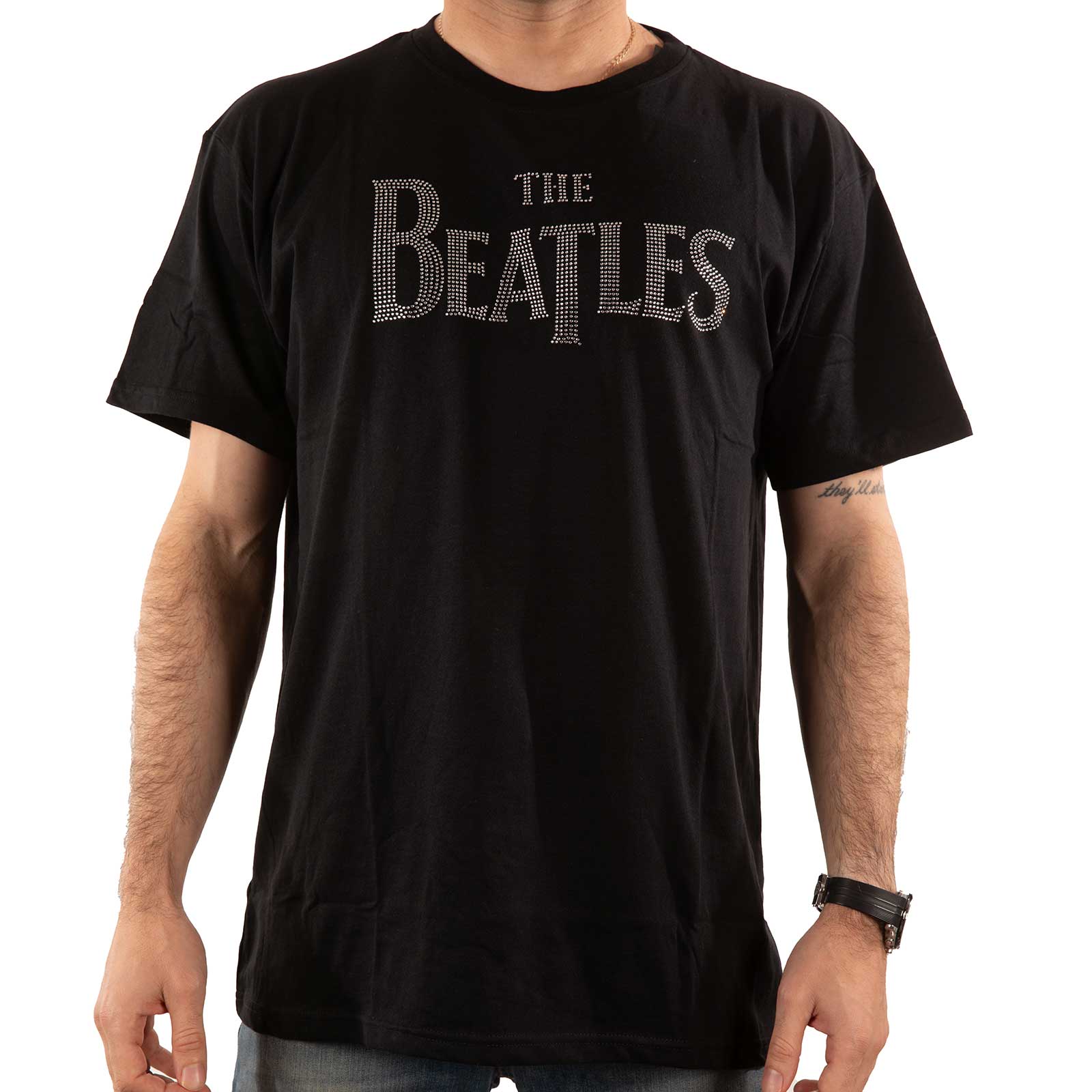 The Beatles T-Shirt - Drop T Logo (Diamante) - Unisex Official Licensed Design