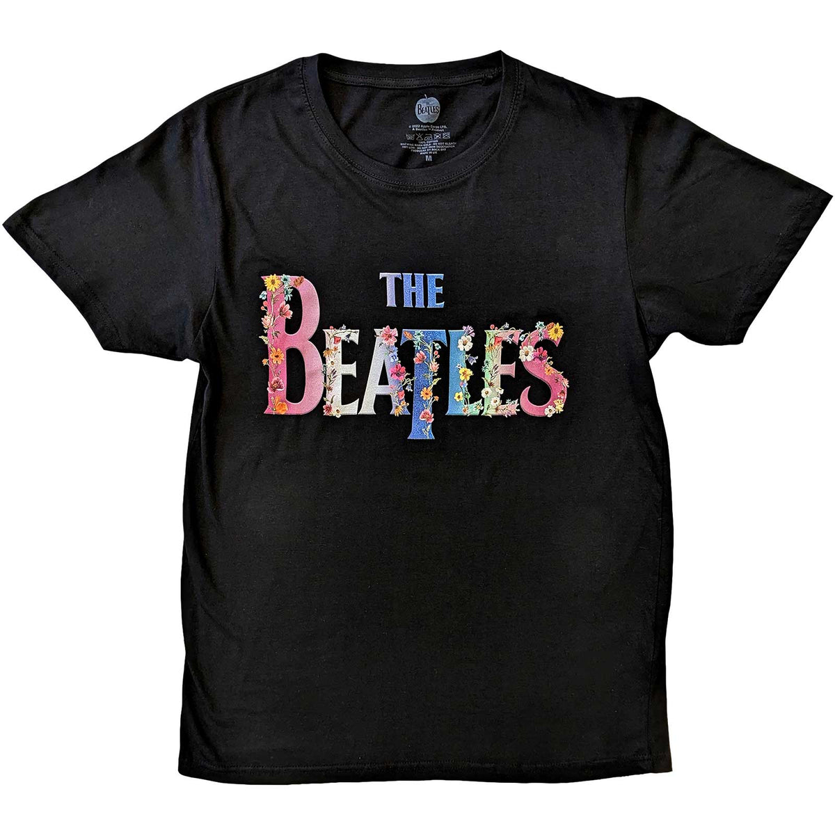 T-shirt The Beatles - Logo floral - Conception sous licence officielle unisexe