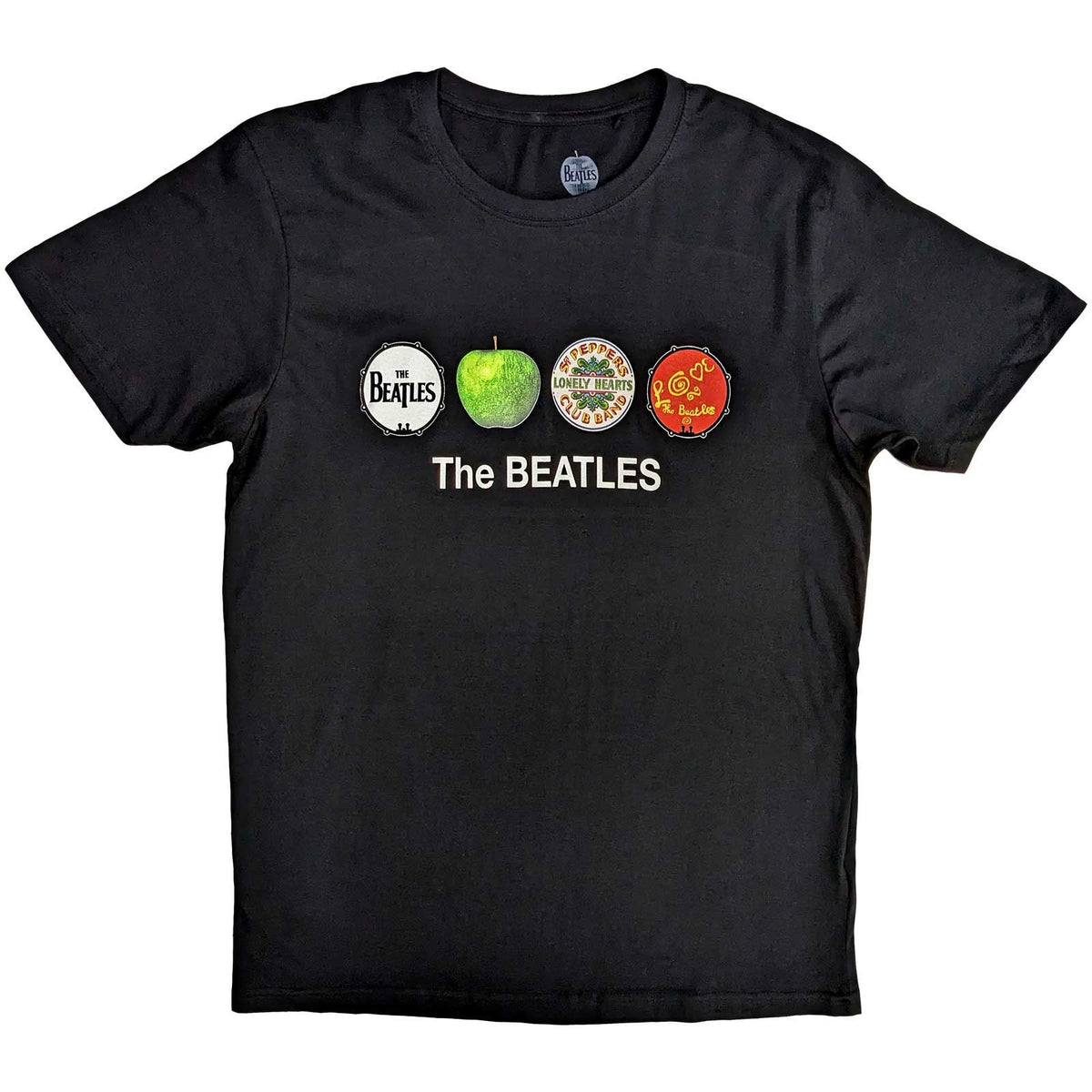 Das Beatles-T-Shirt – Apple &amp; Drums – Unisex, offizielles Lizenzdesign