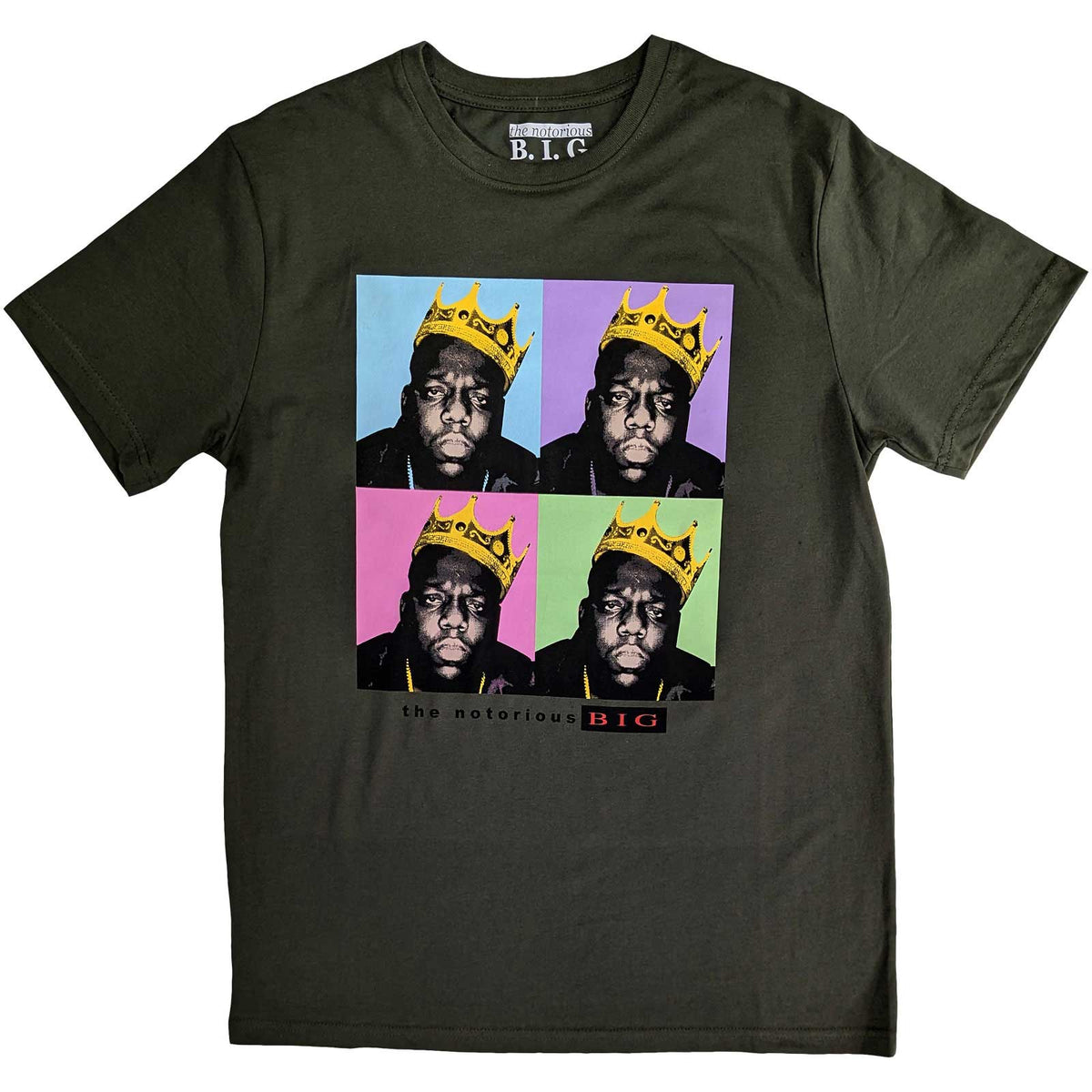 T-shirt adulte Biggie Smalls - Crown Pop Art Design sous licence officielle