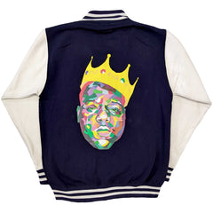 Biggie Smalls Varsity Jacket – Logo de la Couronne (impression au dos) – Design sous licence officielle