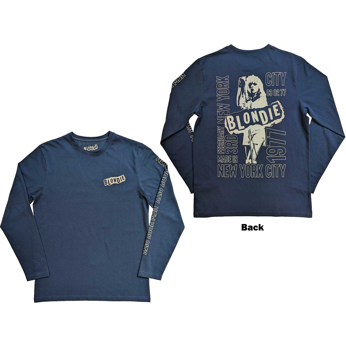 Blondie Unisex Langarm-T-Shirt – NYC '77 – Offizielles Lizenzdesign
