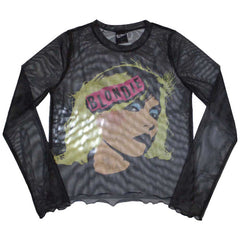 Blondie Ladies Long Sleeve Mesh Crop Top - Punk Poster - Official Licensed Product