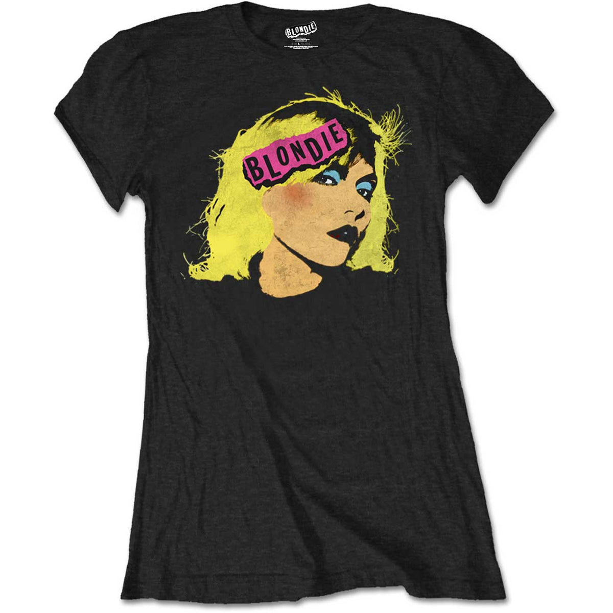Blondie Ladies T-Shirt - Punk Logo - Noir Conception sous Licence Officielle