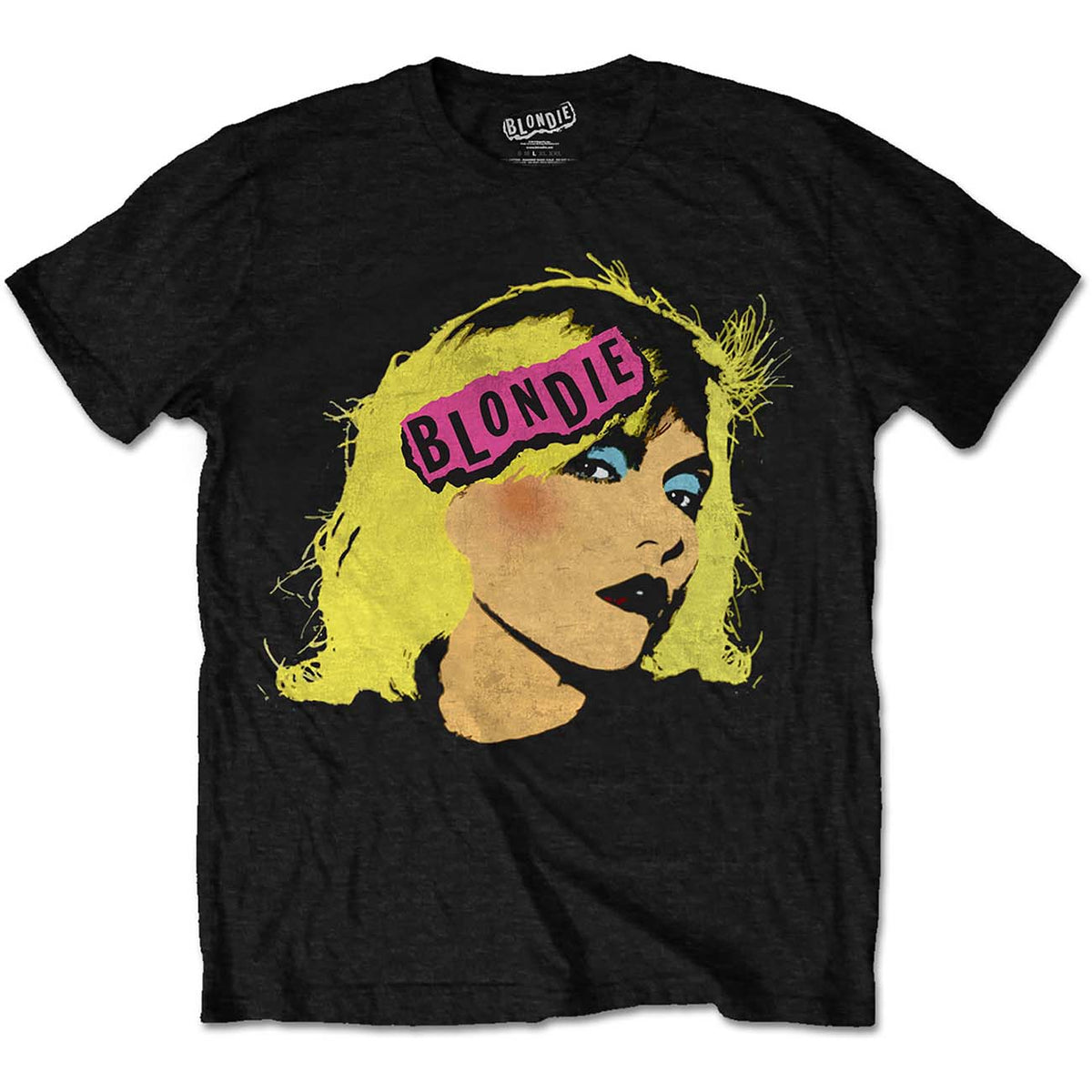 Blondie Unisex T-Shirt – Punk-Logo – Schwarz, offizielles Lizenzdesign