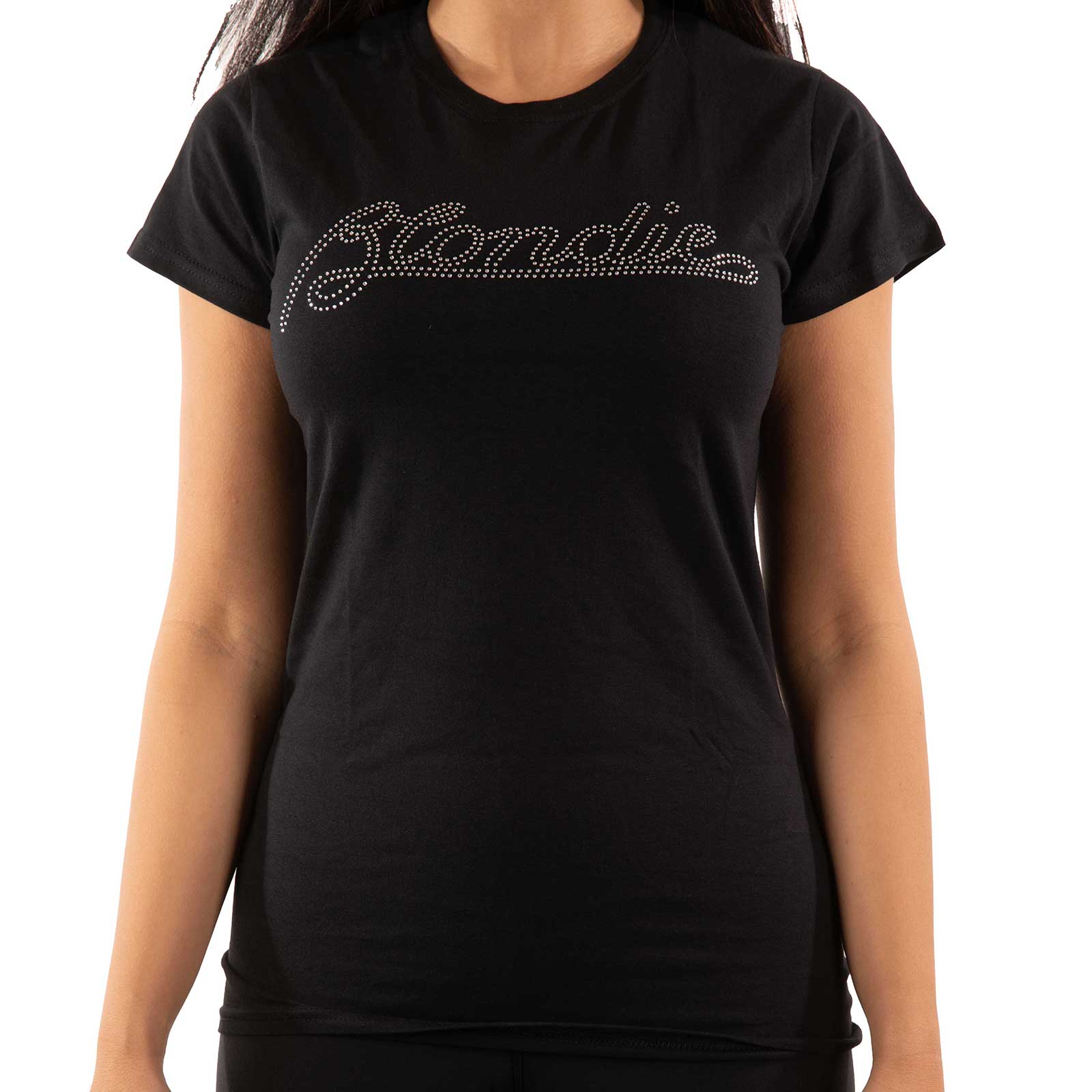 Blondie Damen T-Shirt – Logo Diamante – Offizielles Lizenzdesign