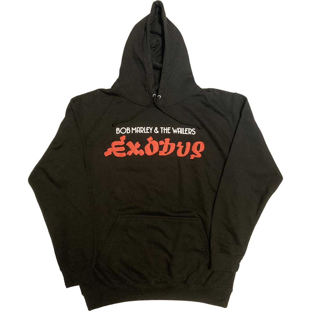 Bob Marley Unisex  Hoodie - Exodus European Tour '77 (Back Print & High Build) - Official Licensed Design