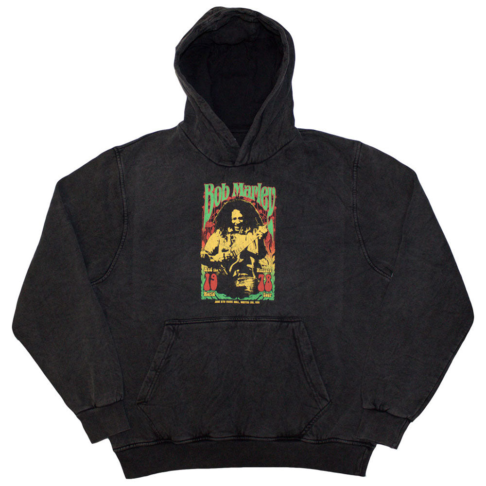 Bob Marley Unisex Stone Wash Hoodie - 1978 - Official Licensed Design