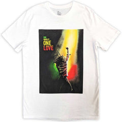 Bob Marley Unisex T-Shirt - One Love Movie Poster - White Unisex Official Licensed Design