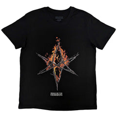 Bring Me The Horizon T-Shirt – Flame Hex &amp; Text Logo – Offizielles Lizenzdesign