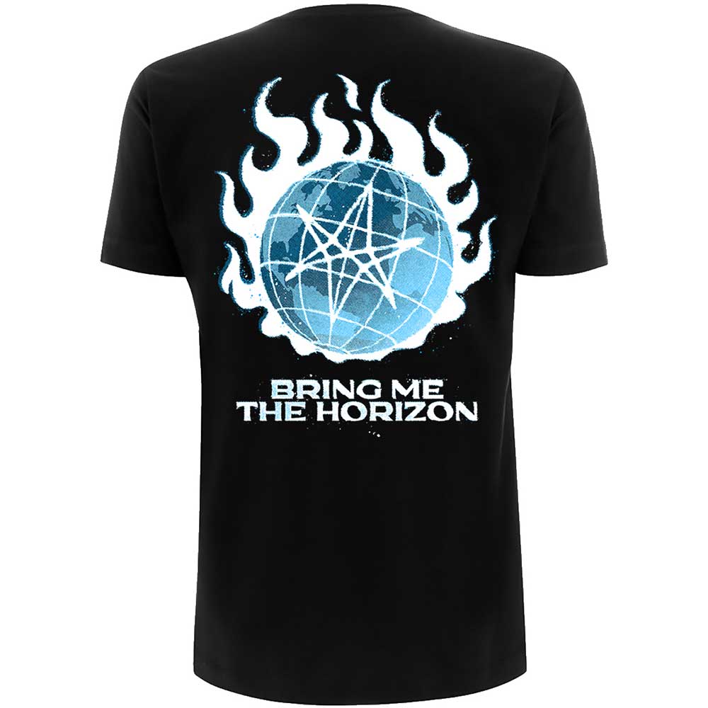 Bring Me The Horizon T-Shirt - Globe (impression arrière) - Conception sous licence officielle