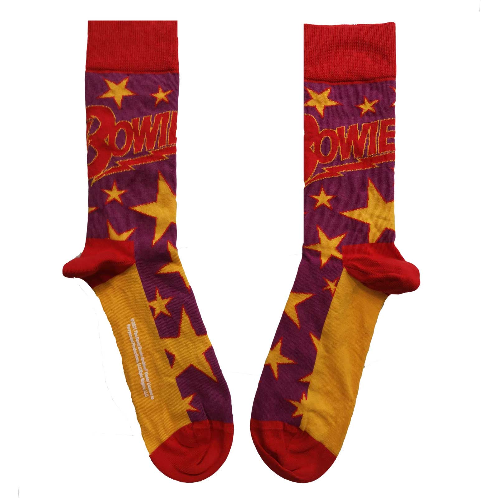 Chaussettes David Bowie - 2 x paires / 2 modèles - Cadeau musical sous licence officielle (taille UK 7-11)