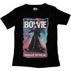 David Bowie Ladies T-Shirt - Montage 11 Fade - Black Official Licensed Design