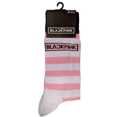 BLACKPINK UNISEX ANKLE SOCKS: STRIPES & LOGO (WHITE) (UK SIZE 7 - 11) - OFFICIAL PRODUCT