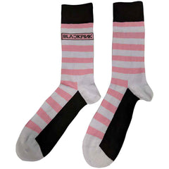 BLACKPINK UNISEX ANKLE SOCKS: STRIPES & LOGO (WHITE) (UK SIZE 7 - 11) - OFFICIAL PRODUCT