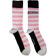 BLACKPINK UNISEX ANKLE SOCKS: STRIPES & LOGO (WHITE) (UK SIZE 7 - 11) - OFFICIAL PRODUCT