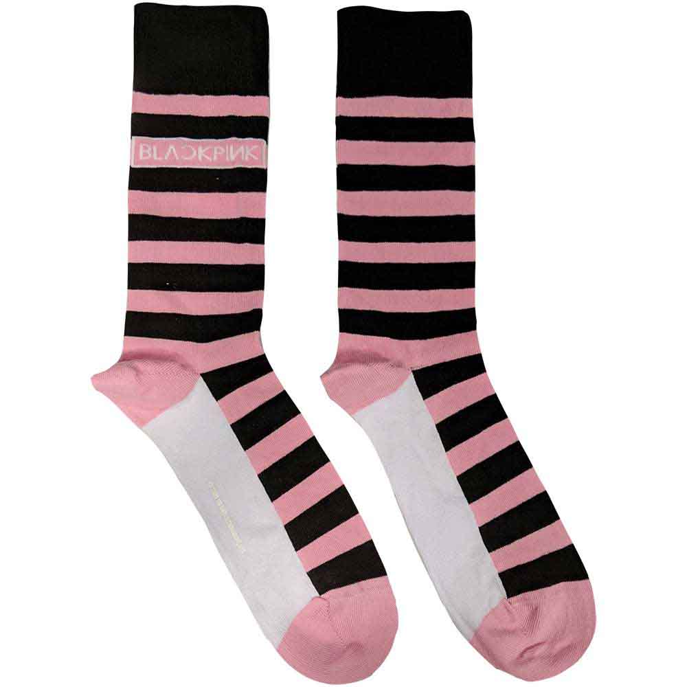 BLACKPINK UNISEX ANKLE SOCKS: STRIPES & LOGO (PINK) (UK SIZE 7 - 11) - OFFICIAL PRODUCT