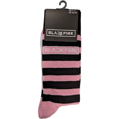 BLACKPINK UNISEX ANKLE SOCKS: STRIPES & LOGO (PINK) (UK SIZE 7 - 11) - OFFICIAL PRODUCT