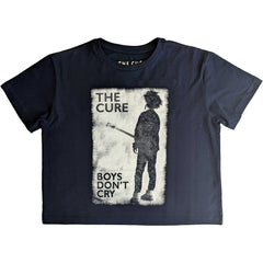 The Cure Damen Crop Top – Boys Dont Cry Schwarz und Weiß – Offizielles Lizenzprodukt