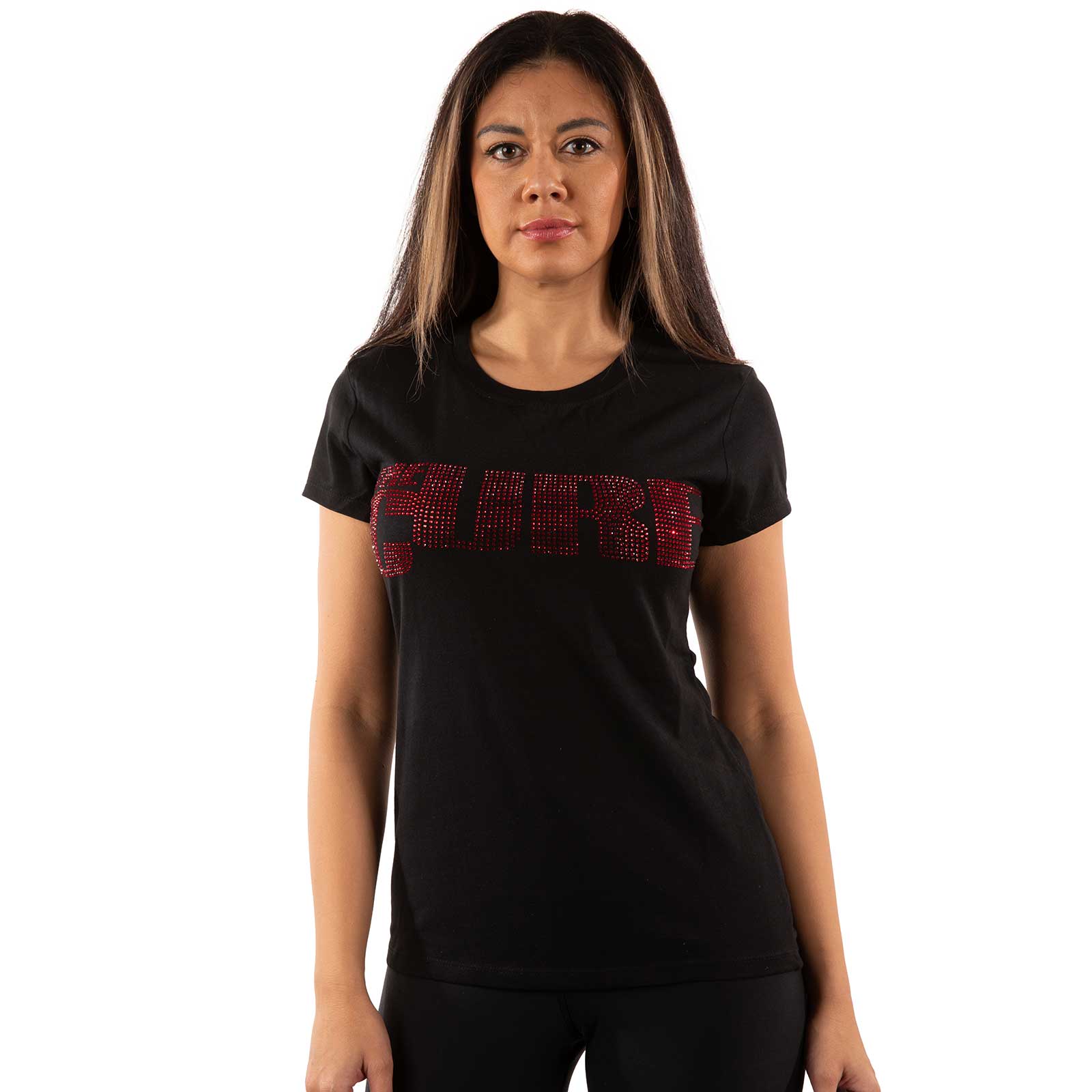 The Cure Ladies T-Shirt - Embellished Logo (Diamante) - Official Licensed Product