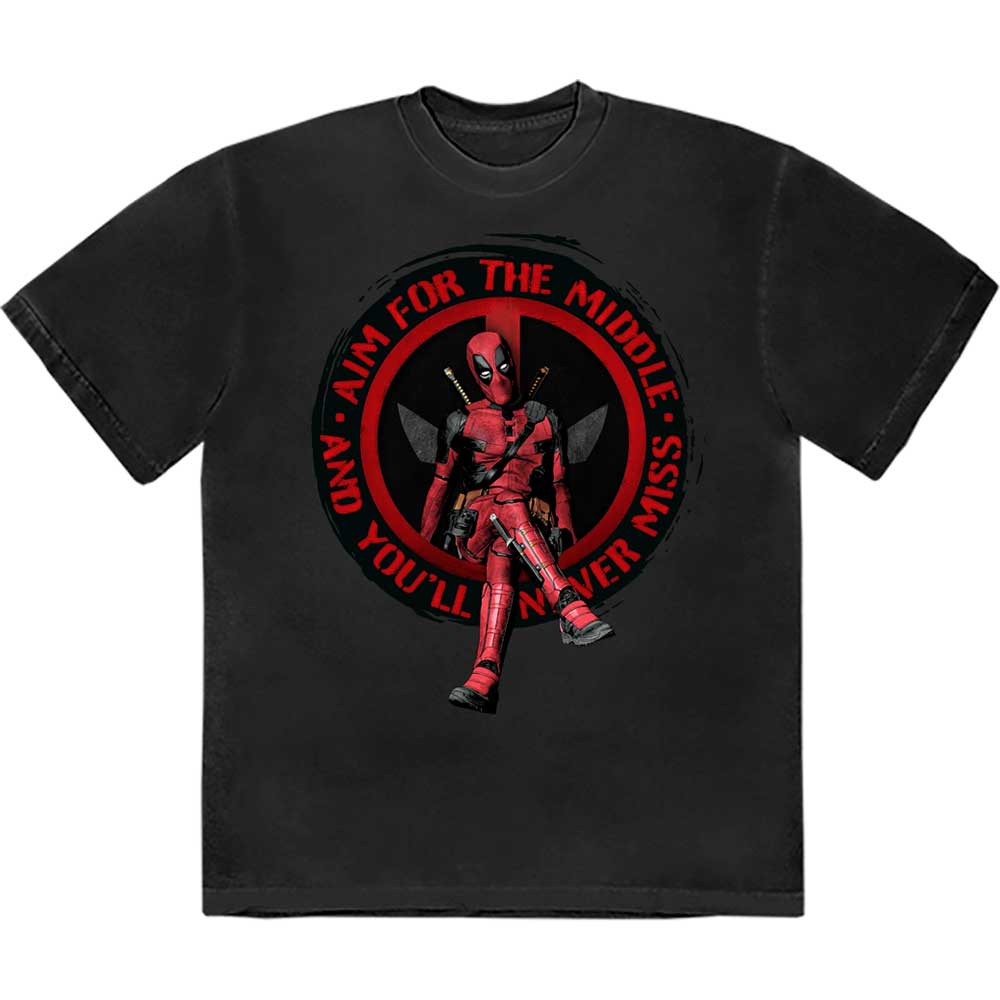 Deadpool Unisex T-Shirt - Aim Middle- Official Licensed Product
