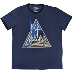 Def Leppard Ringer T-Shirt - Triangle Logo - Official Unisex Licensed Design