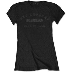 Def Leppard Ladies T-Shirt - Collegiate Logo - Ladyfit Unisex Licensed Design