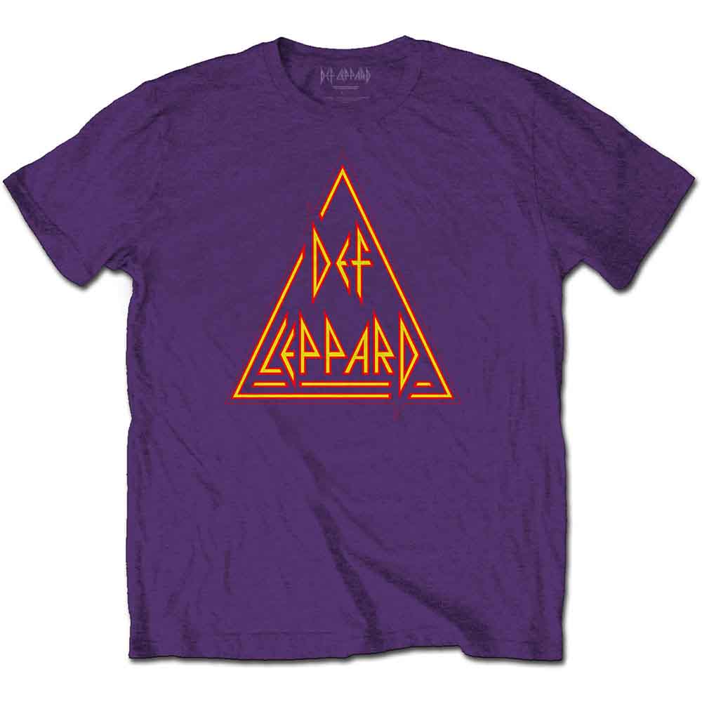 Def Leppard T-Shirt - Classic Triangle - Purple Official Unisex Licensed Design
