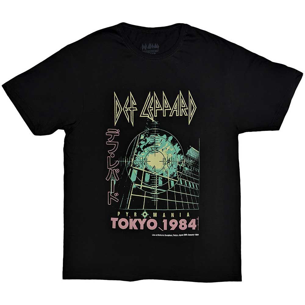 Def Leppard Unisex T-Shirt - Tokyo 1984 - Black Official Licensed Design