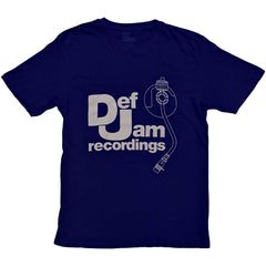 Def Jam Recordings T-shirt pour adulte – Logo et stylet – Bleu marine, design sous licence officielle