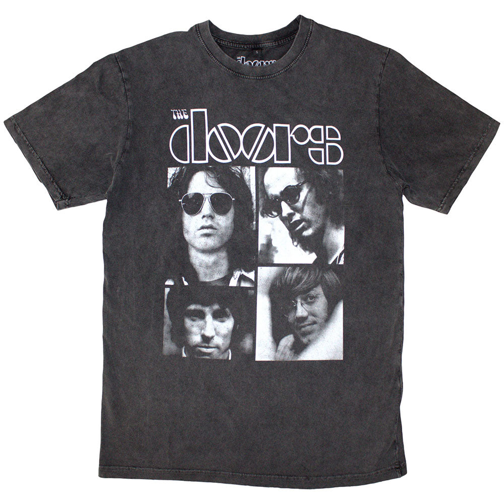 The Doors Unisex Stone Wash T-Shirt -  Squares - Official Licensed Design