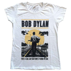 Bob Dylan Ladies T-Shirt -Slow Train - Official Licensed Design