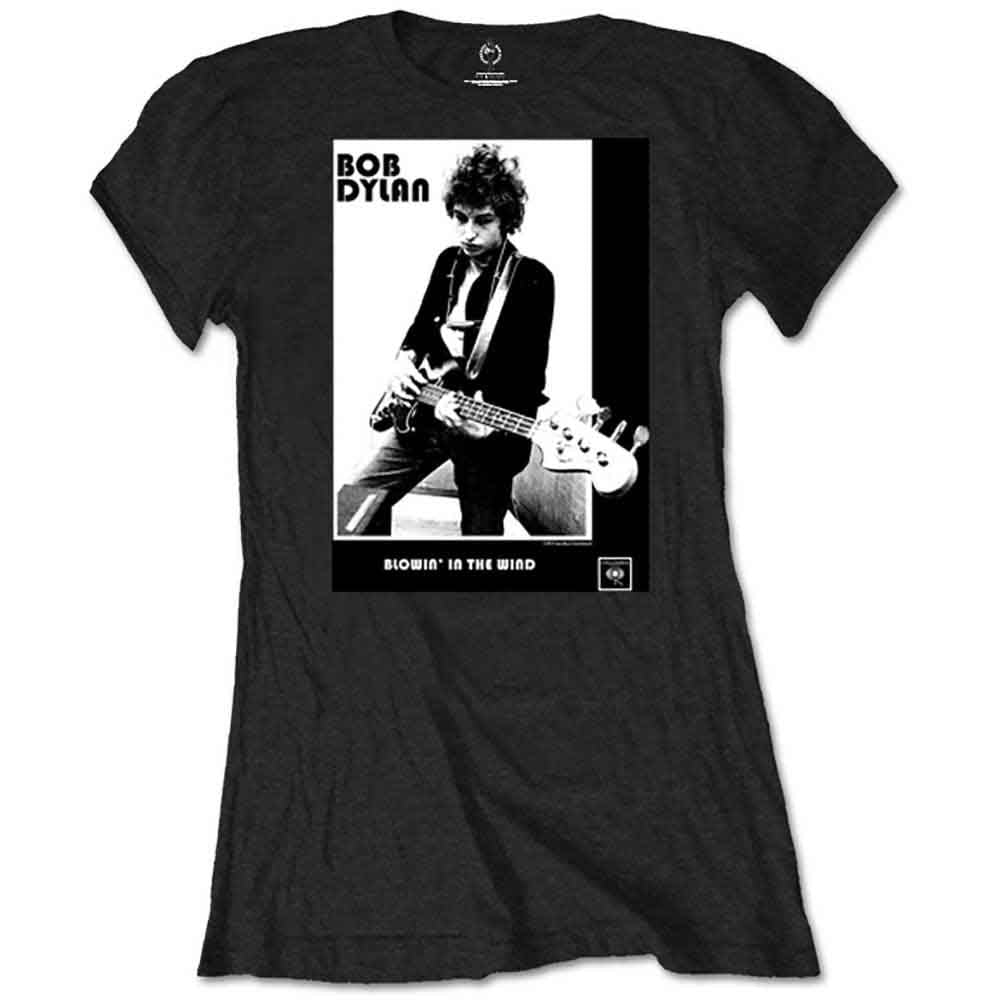 Bob Dylan Ladies T-Shirt -Blowing in the Wind - Official Licensed Design