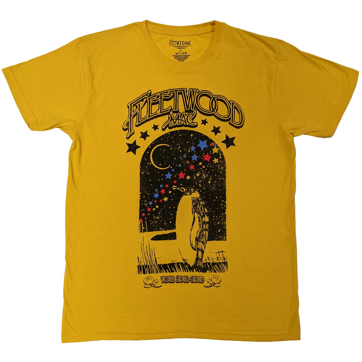Fleetwood Mac T-Shirt für Erwachsene – Penguin Tour 2018–2019 – Gelb, offiziell lizenziertes Design