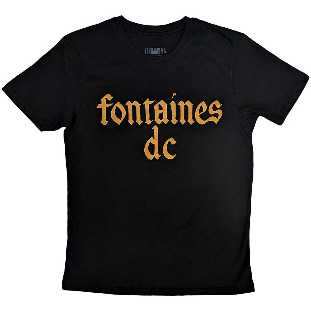 Fontaines D.C T-Shirt - Gothic Font Logo - Black Unisex Official Licensed Design