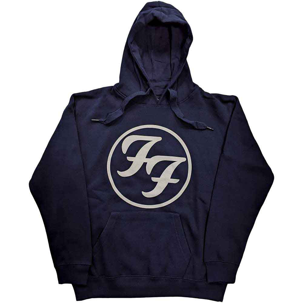 Foo Fighters Hoodie - FF Logo Design - Navy Blue Unisex Official Licensed Design