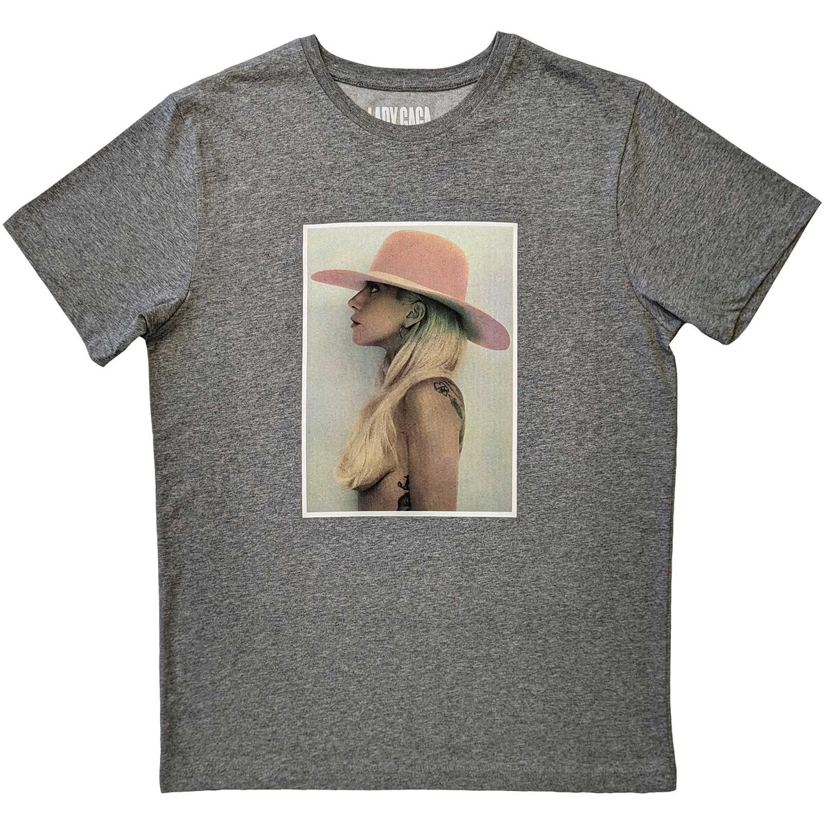 T-shirt Lady Gaga - Chapeau rose - Conception unisexe sous licence officielle