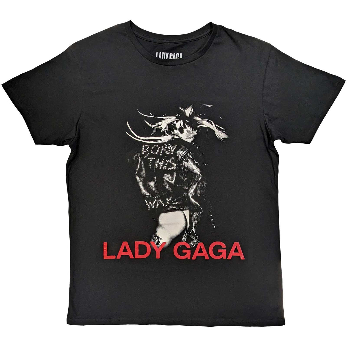 T-shirt Lady Gaga - Veste en cuir - Conception sous licence officielle unisexe