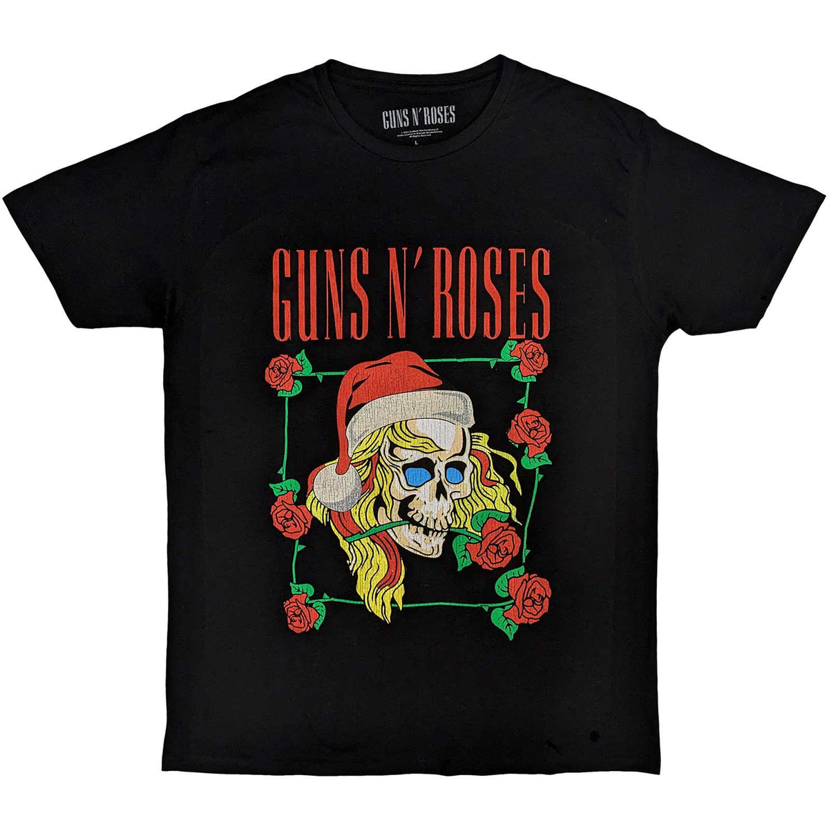 Guns N' Roses T-Shirt - Christmas Holiday Skull - Official Licensed Design