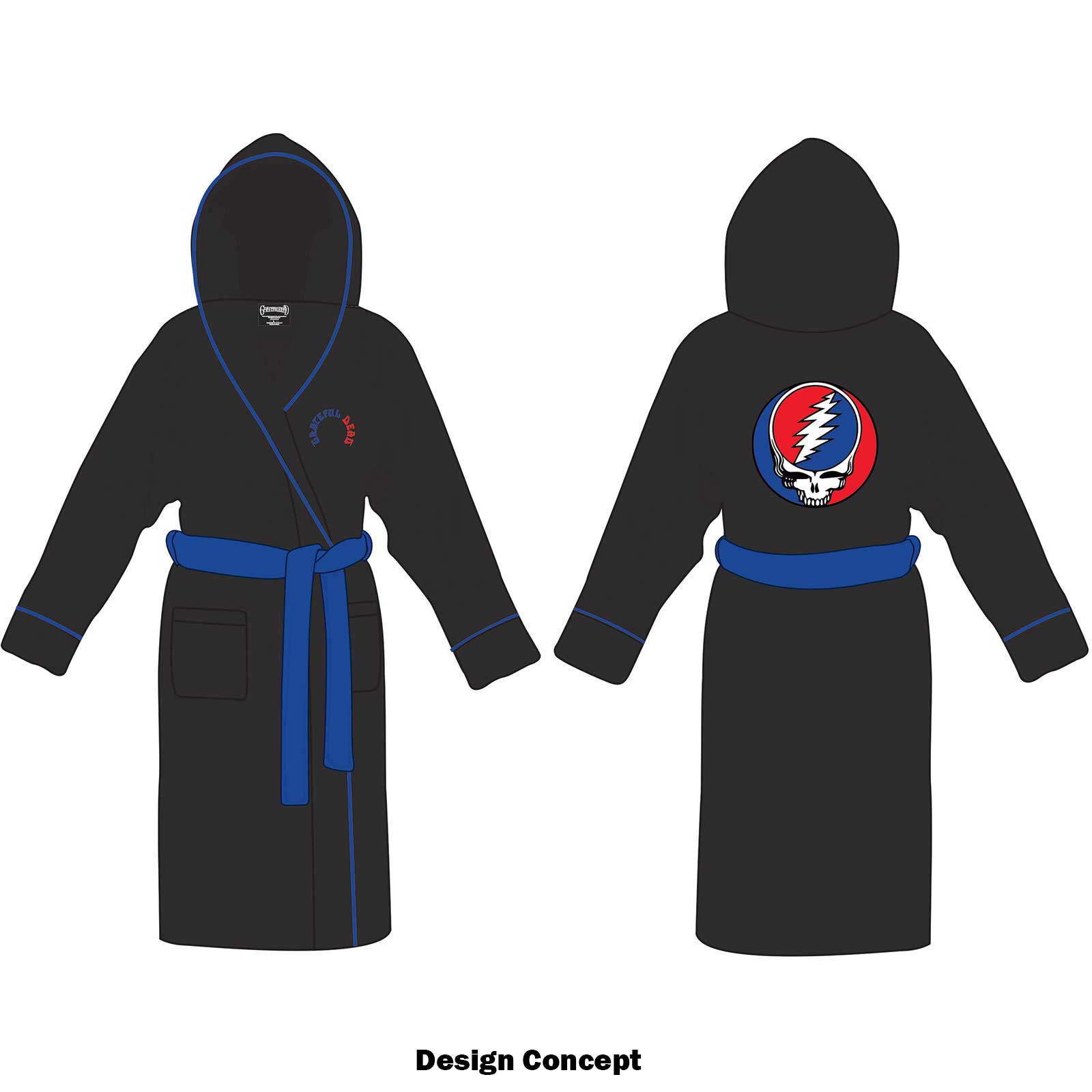 The Grateful Dead Unisex Bathrobe - Steal Your Face - Official Licensed Music Design