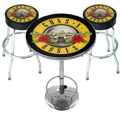 Guns N' Roses Bar-Set – 2 x Barhocker und Tisch – offizielles Rocksax-Produkt
