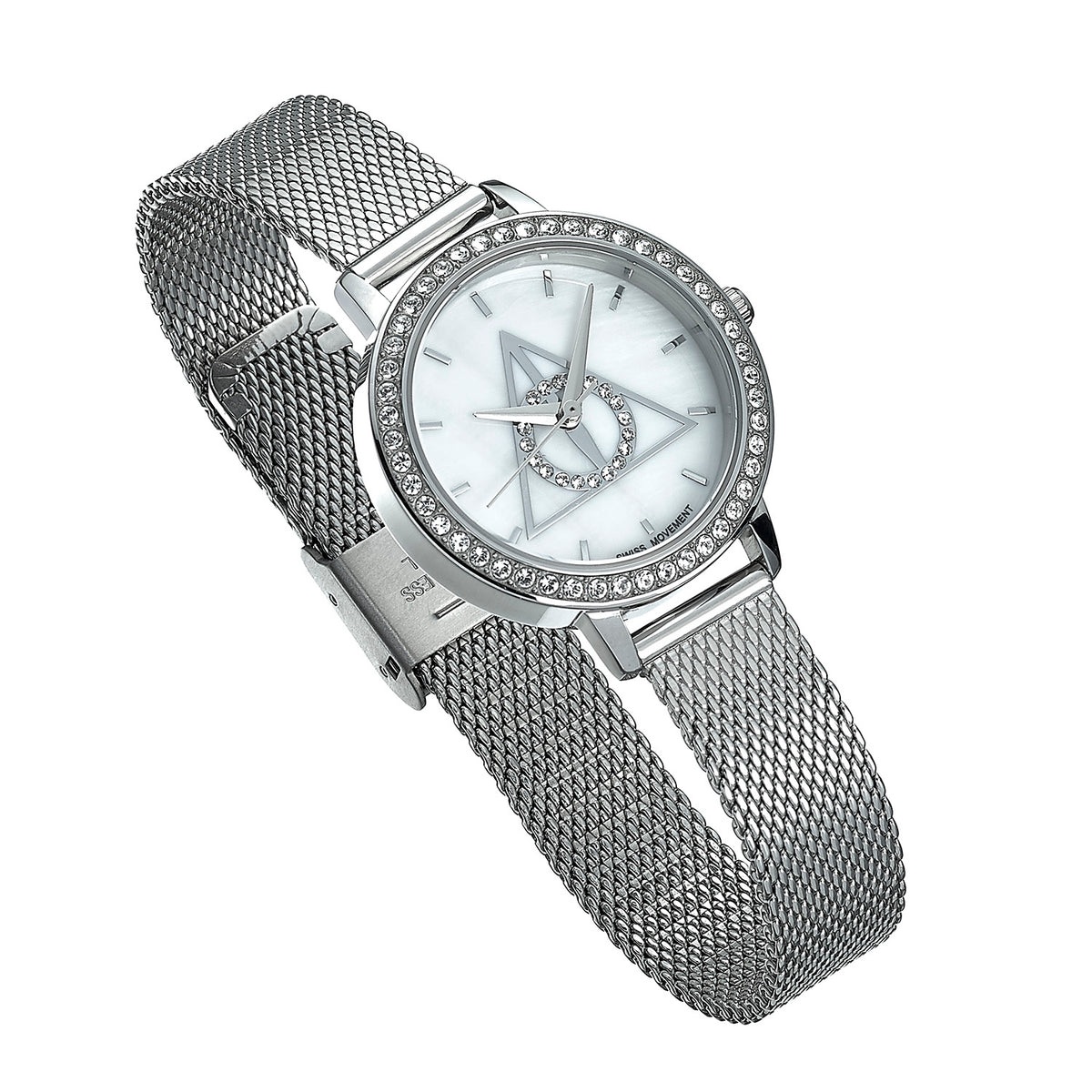 Harry Potter Deathly Hallows Silver Watch Embellished with Swarovski Crystals  - Official Licensed Product - Free Tracked UK Shipping!