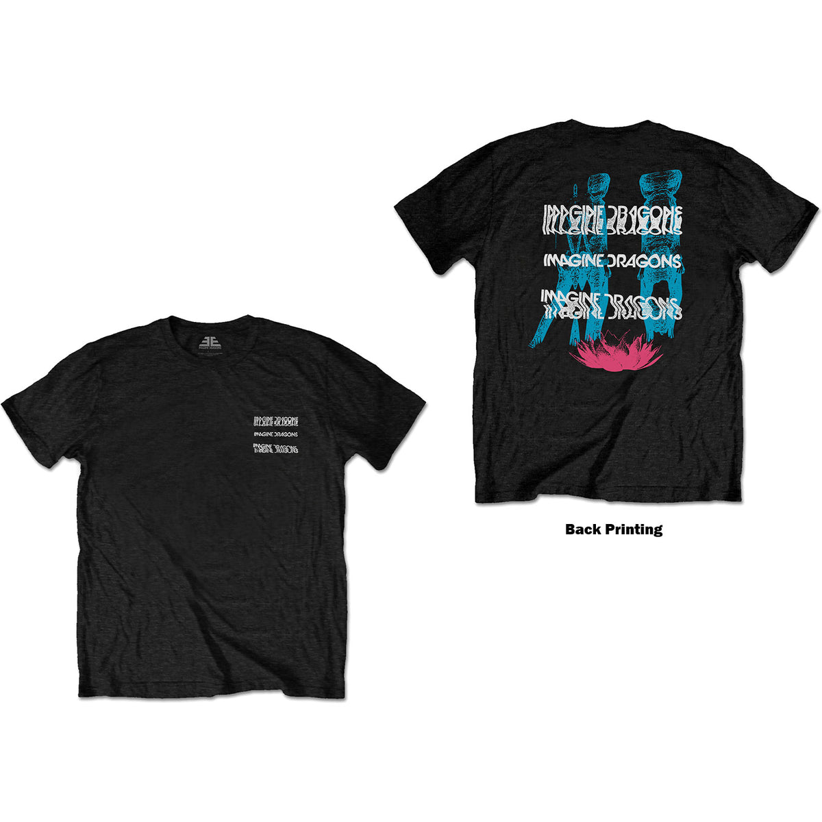 Imagine Dragons T-Shirt – Man Glitch (Rückendruck) – Unisex, offizielles Lizenzdesign