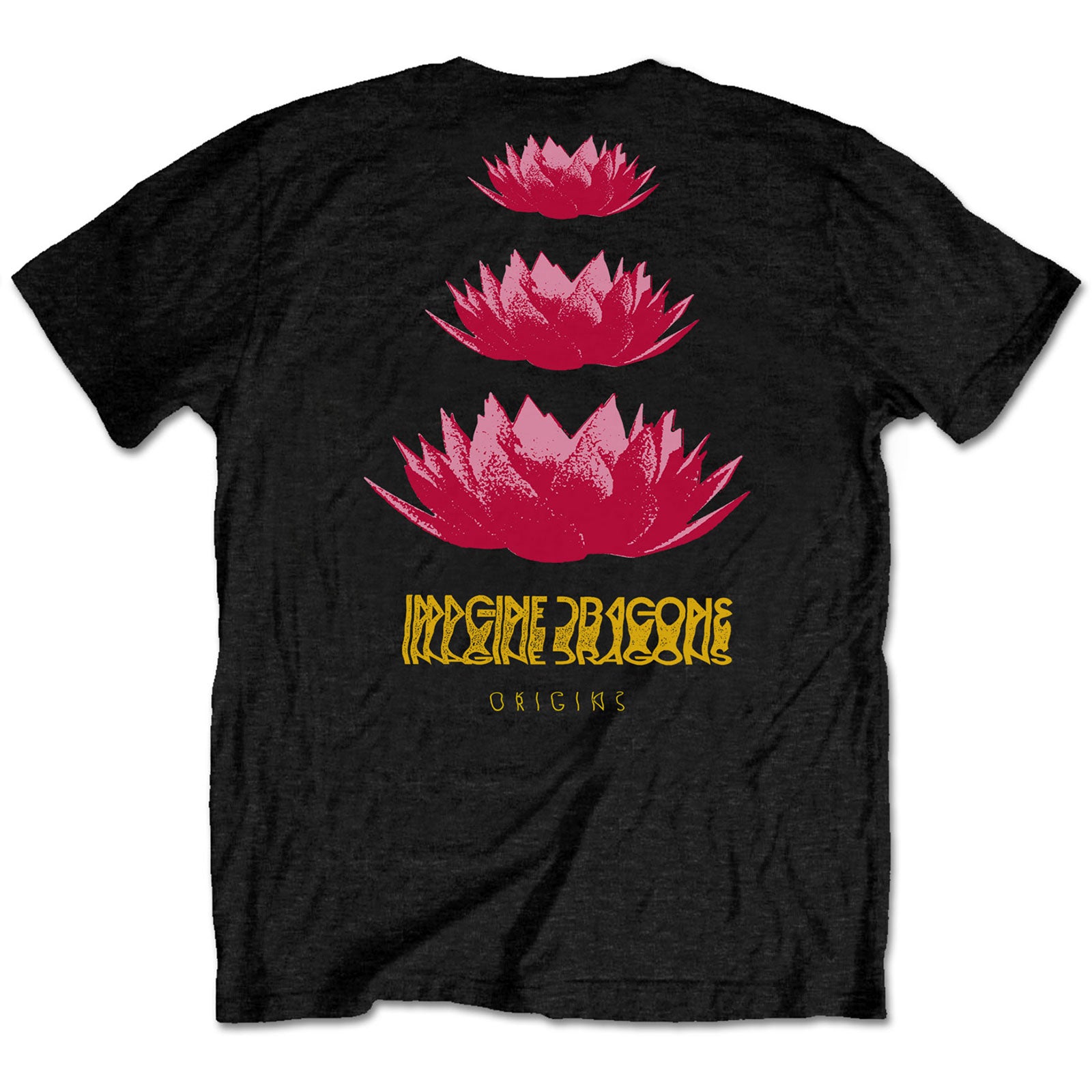 Imagine Dragons T-Shirt – Triangle Logo Origins (Rückendruck) – Schwarz, Unisex, offiziell lizenziertes Design