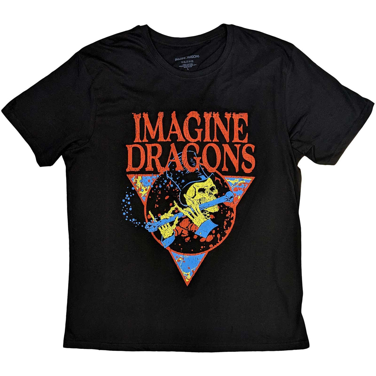 Imagine Dragons T-Shirt - Skeleton Flute - Unisex Official Licensed Design